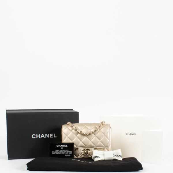 Chanel Gold Classic Mini Square Bag