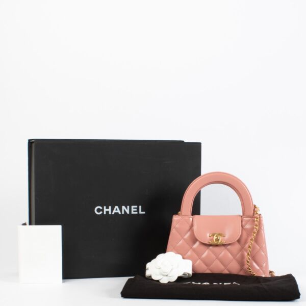 Chanel Pink Lambskin Kelly Nano Mini Shopping Bag