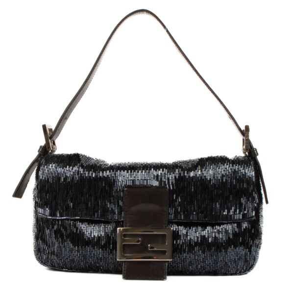 shop 100% authentic second hand Fendi Blue Beaded Baguette Bag on Labellov.com