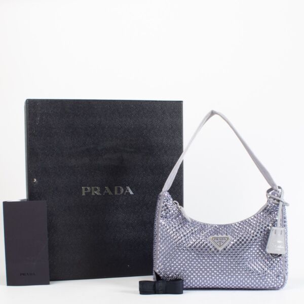 Prada Crystal Glicine Re-Edition 2000 Mini Satin Bag
