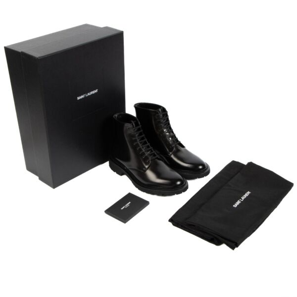Saint Laurent Black Army Lace-up Boots - size 36