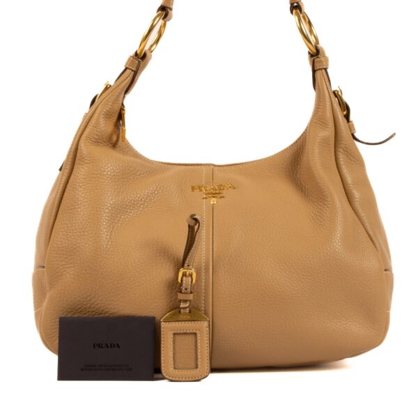 Prada Beige Daino Leather Shoulder Bag
