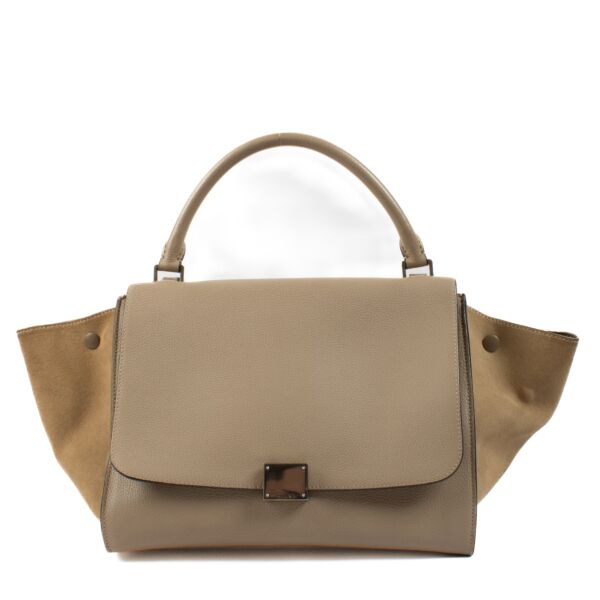 Celine Beige Leather Medium Trapeze Bag