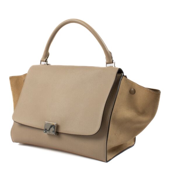 Celine Beige Leather Medium Trapeze Bag