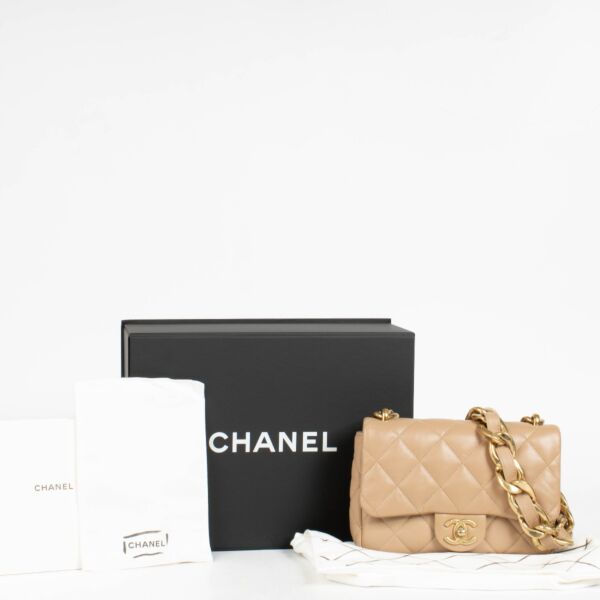 Chanel Beige Lambskin Small Funky Town Bag