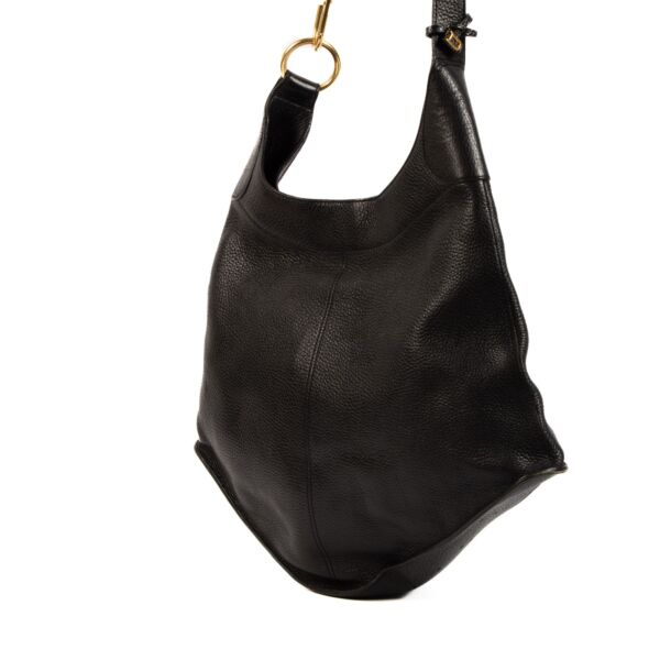 Delvaux Black Leather Satan Shoulder Bag