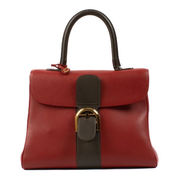 Delvaux Red/Brown Bicolore Leather Brillant MM