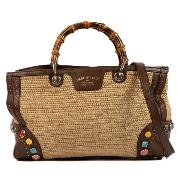 Shop 100% authentic second-hand Gucci Raffia Bamboo Shopper Bag on Labellov.com