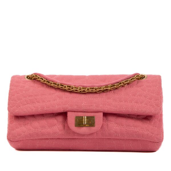 Shop 100% authentic second-hand Chanel Pink Jersey Coco's Croc East West 2.55 Bag on Labellov.com