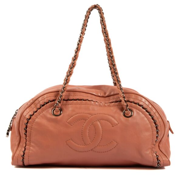Chanel Pink Lambskin Luxe Ligne Bowler Bag