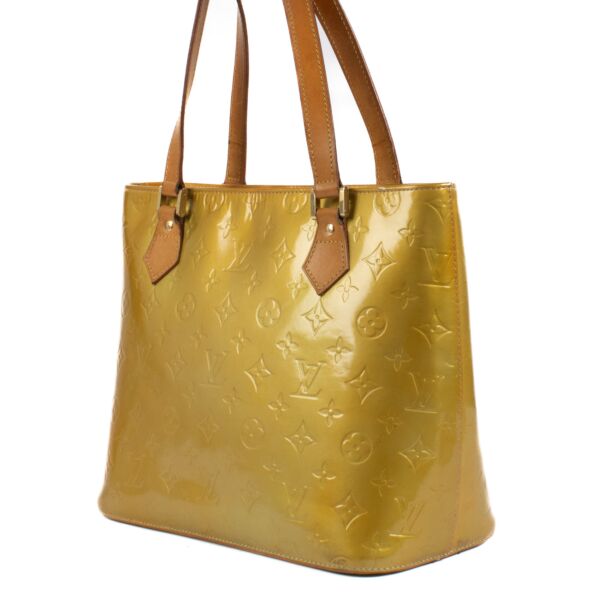 Louis Vuitton Yellow Monogram Vernis Houston Shoulder Bag