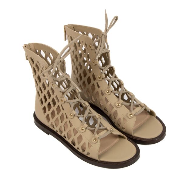 Christian Dior Beige D-trap Sandals - Size 39.5