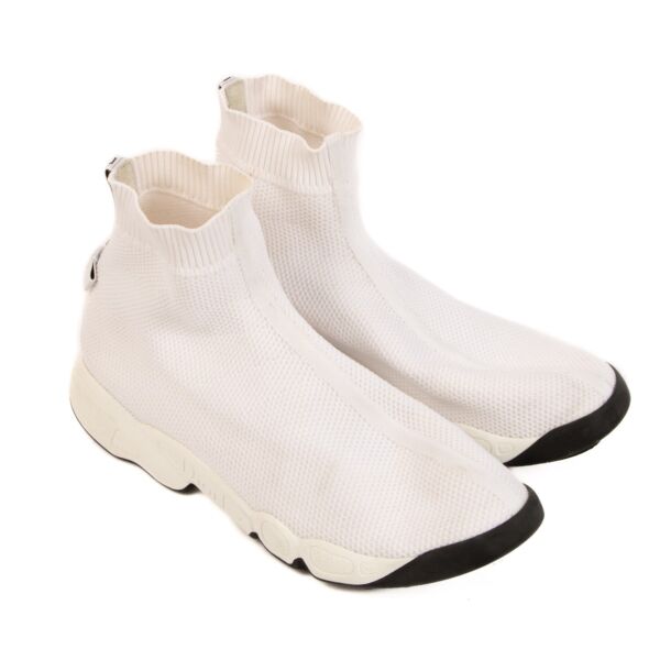 Christian Dior White F. Two Points Zero Sock Sneakers - Size 39