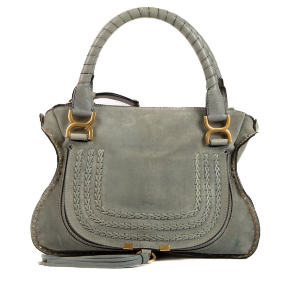 Chloé Cloudy Blue Suede Medium Marcie Handbag