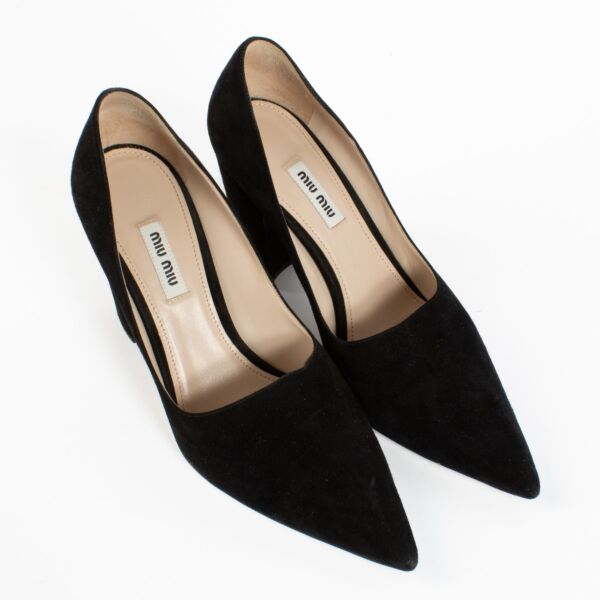 Miu Miu Black Suede Pumps - Size 38 1/2