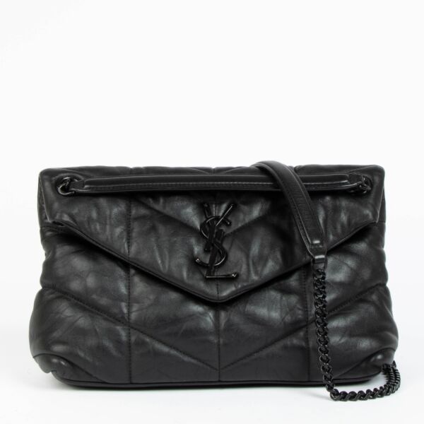 Authentic pre-loved Saint Laurent Black Leather Small Loulou Puffer Bag on Labellov.com