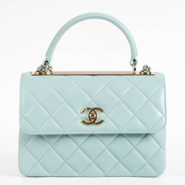 Authentic pre-loved Chanel Baby Blue Lambskin Trendy CC Small Bag on Labellov.com
