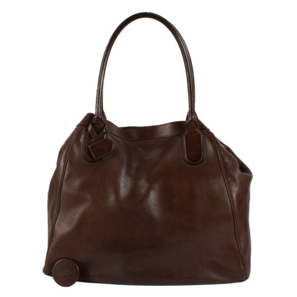Delvaux Brown Bridon Leather Shoulder Bag