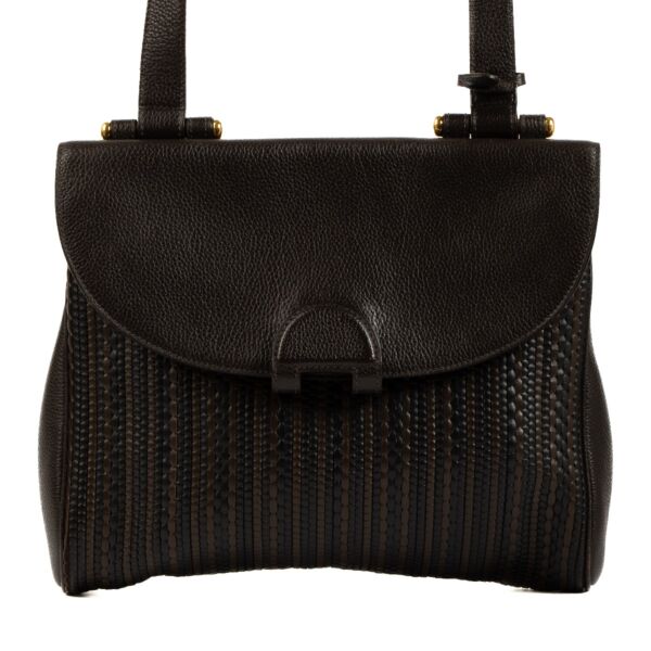 Buy an authentic second hand Delvaux Brown Toile De Cuir Chablis Crossbody Bag in good condition at Labellov.com 