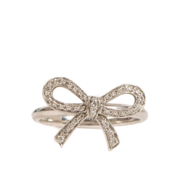 Tiffany & Co. Diamond Set Bow Ring - size 50 for the best price