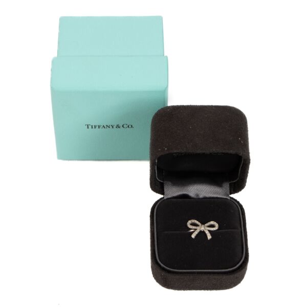 Tiffany & Co. Diamond Set Bow Ring - size 50