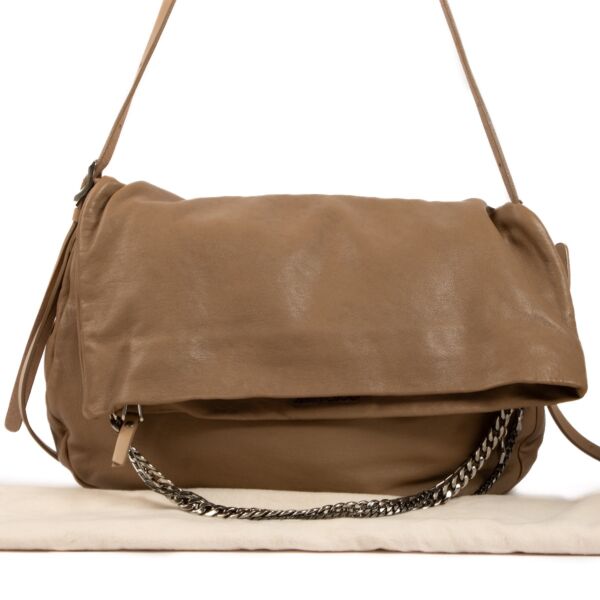 Jimmy Choo Beige Leather Biker Shoulder Bag