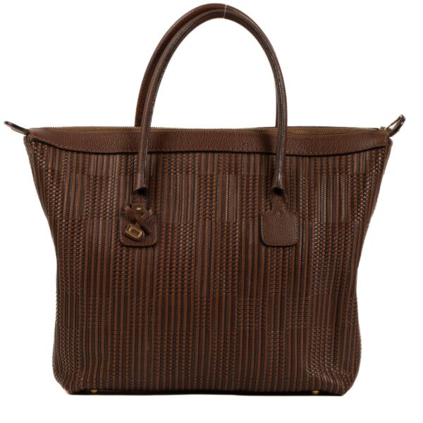 Shop 100% authentic second-hand Delvaux Brown Toile de Cuir Top Handle on Labellov.com