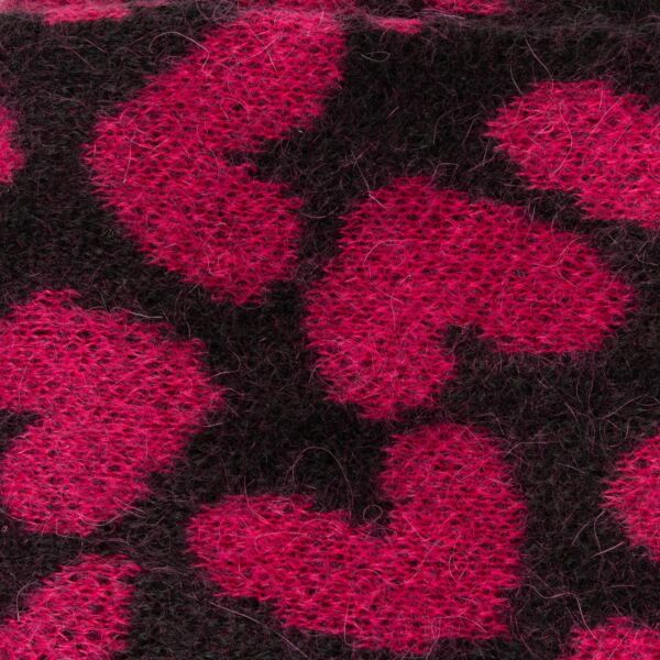 Saint Laurent FW14 Black/Pink Heart Long Scarf