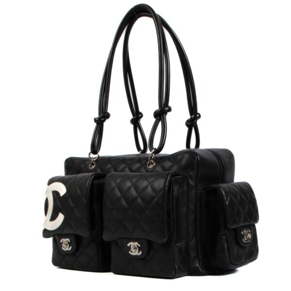 Chanel Black Ligne Cambon Reporter Camera Bag