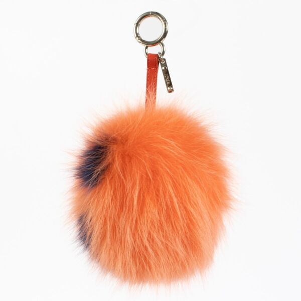 shop 100% authentic second hand Fendi Pink / Blue Fox Fur Pom Pom Bag Charm on Labellov.com