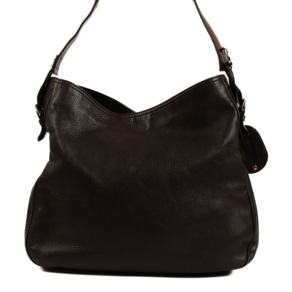 Shop 100% authentic secondhand Gucci Brown Web Hobo Bag on Labellov.com