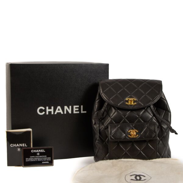 Chanel Vintage Black Quilted Lambskin Duma Backpack