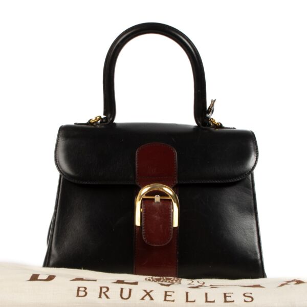 Delvaux Vintage Brown Stripe Box Calf Brillant MM Bag