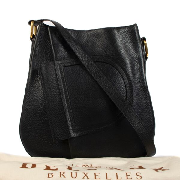 Delvaux Navy Blue Leather Shoulder Bag