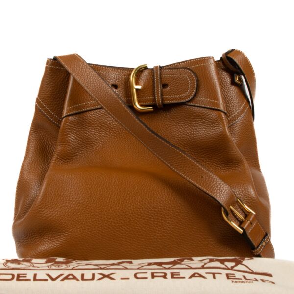 Delvaux Cognac Nomade Shoulder Bag