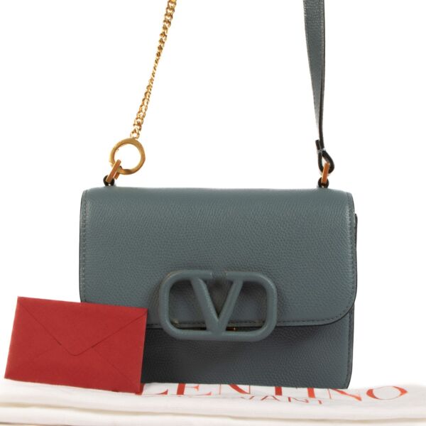 Valentino Garavani Blue Leather Small VSling Bag