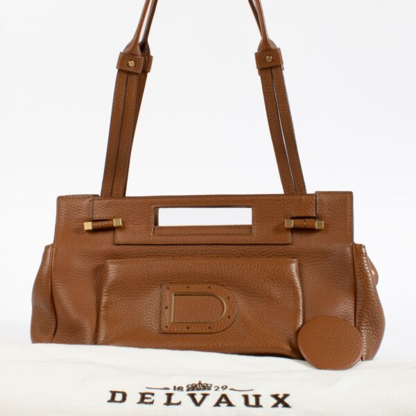 Delvaux Camel Benjamin PM Top Handle Bag