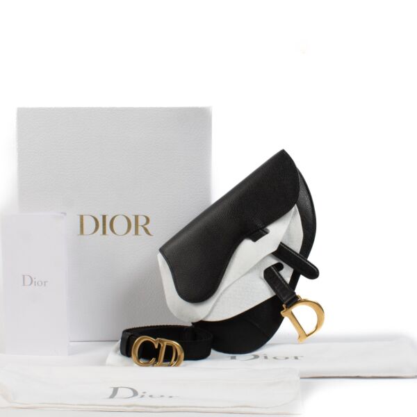 Christian Dior Black Saddle Pouch Belt Bag
