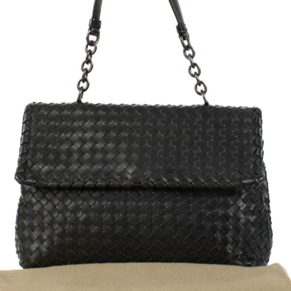 Bottega Veneta Black Intrecciato Olimpia Bag