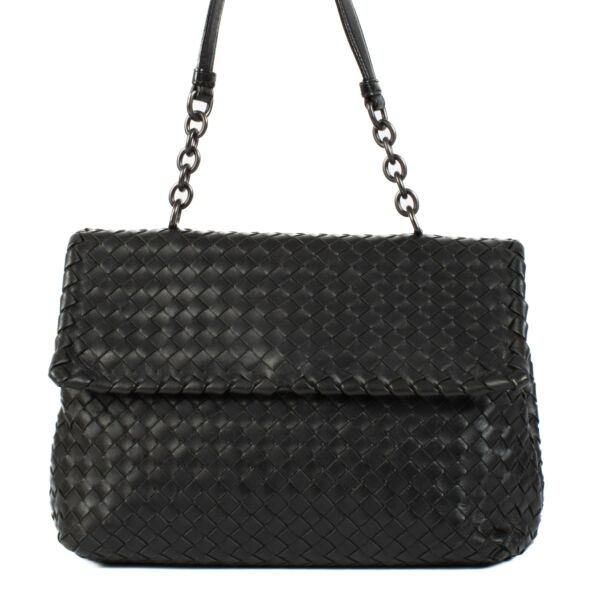 Bottega Veneta Black Intrecciato Olimpia Bag