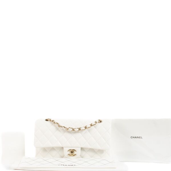 Chanel White Caviar Medium Classic 11.12 Bag