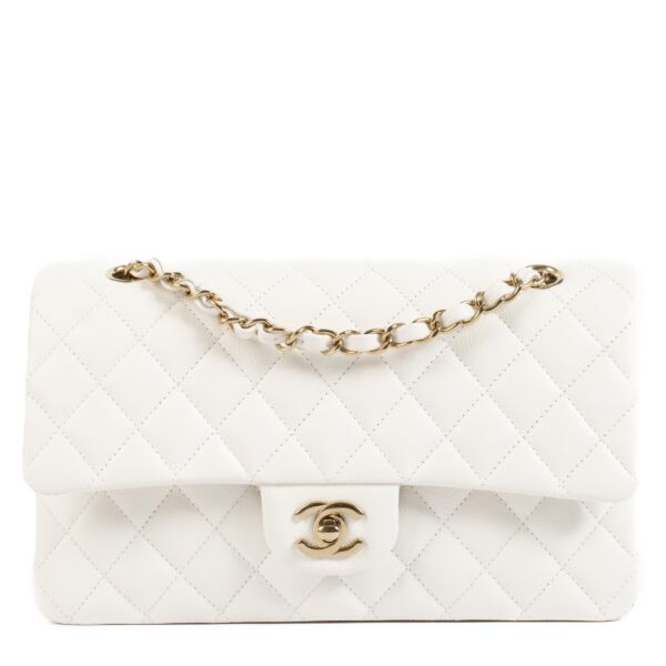 shop 100% authentic second hand Chanel White Caviar Medium Classic 11.12 Bag on Labellov.com