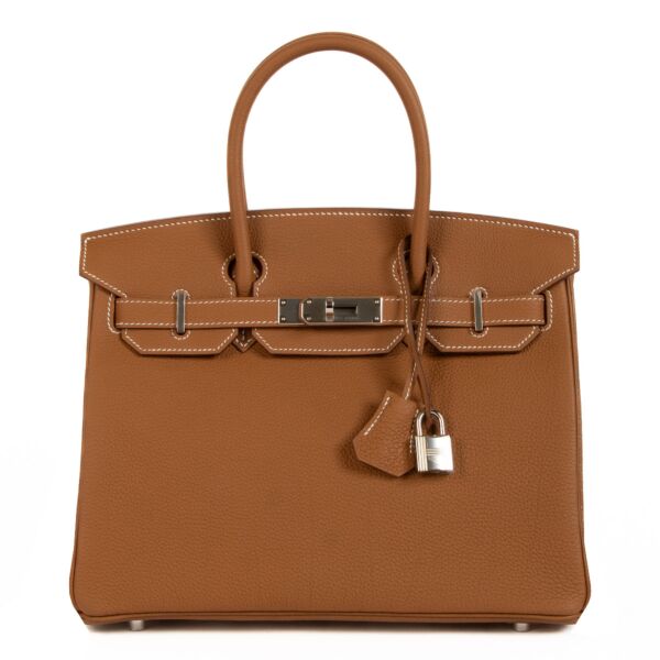 Hermès Birkin 30 Gold Togo PHW for the best price at Labellov secondhand luxury in Antwerp, Brussels, Knokke.