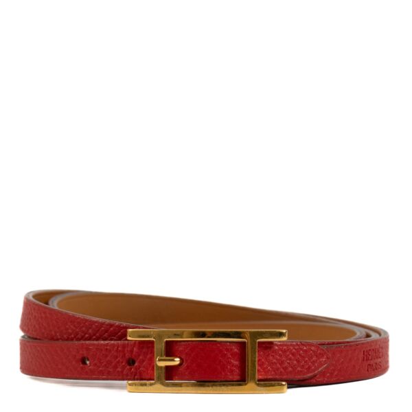 Authentic second hand Hermès Rouge Casaque Epsom Hapi 4 Bracelet