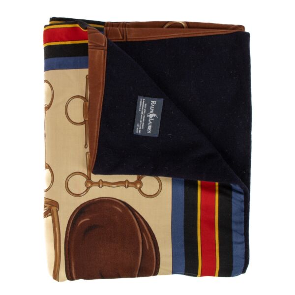Shop 100% authentic second-hand Ralph Lauren Equestrian Print Wool Throw Blanket on Labellov.com