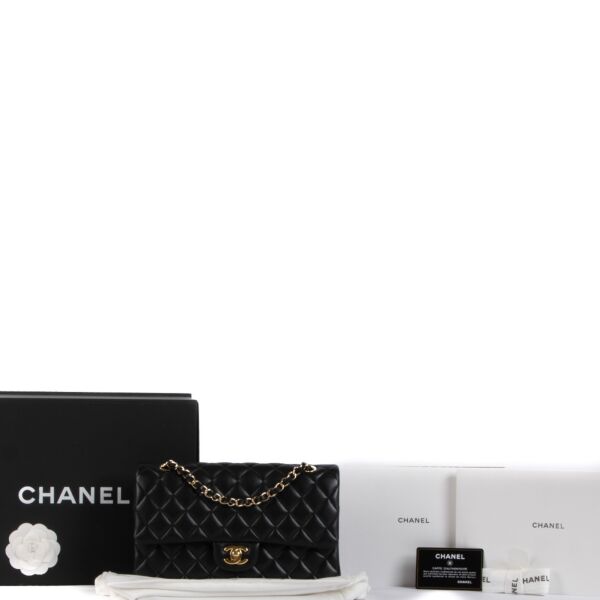 Chanel Black Lambskin Medium Classic Flap Bag