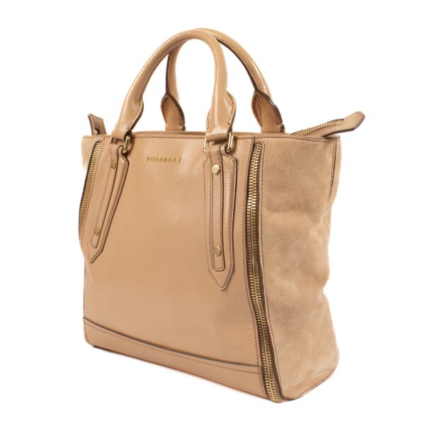 Burberry Blush Pink Combination Leather Bag