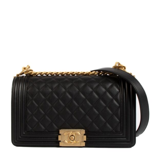 Shop 100% authentic second-hand Chanel Black Medium Boy Bag on Labellov.com