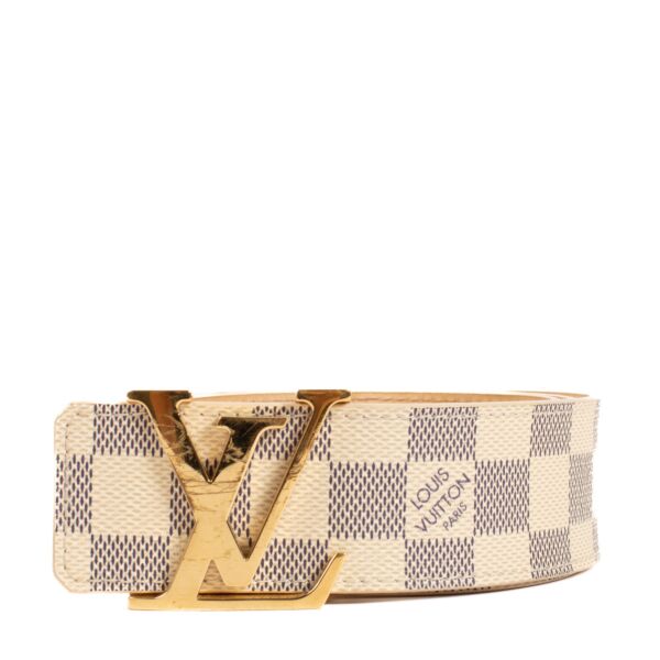 Louis Vuitton Damier Azur Initals Belt - size 85