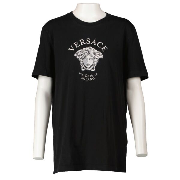 Versace Black Via Gesù T-Shirt - Size L